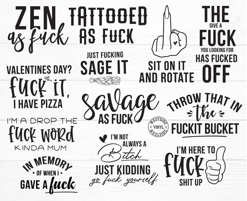 X7 BUNDLES SWEAR SVG - fichiers svg fichier svg drôle - svg - nouveauté svg - téléchargement svg - adultes svg - grossier svg - salope svg - bundle svg image 6