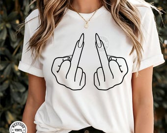 RUDE FINGER SVG File - svg files - svg -  digital downloads - finger svg - middle finger silhouette