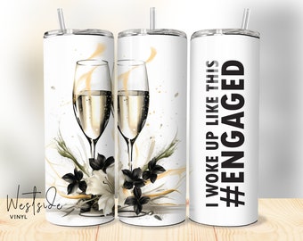 wedding tumbler design - tumbler sublimation files - engaged design tumblers - 20oz tumblers templates design - sublimation file engagement