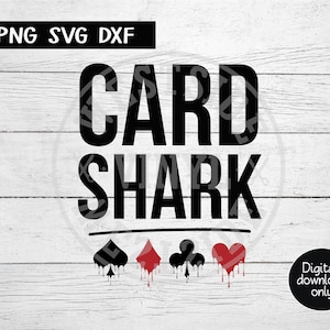 SVG - PNG - DXF ファイル - svg ファイル - SVG - ノベルティ svg - svg ダウンロード - カード シャーク svg - トランプ svg