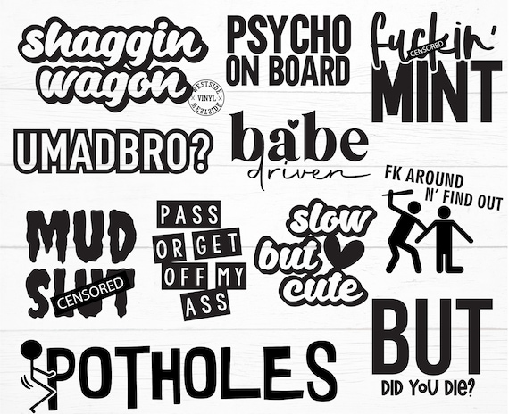 CAR DECAL SVG bundle x11 - svg bundle - car decals -  svg files - svg car - svg decal - novelty svg - svg download - bundle svg