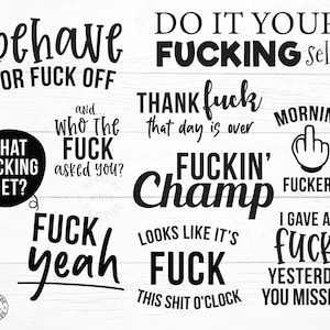 X7 BUNDLES SWEAR SVG - fichiers svg fichier svg drôle - svg - nouveauté svg - téléchargement svg - adultes svg - grossier svg - salope svg - bundle svg image 3