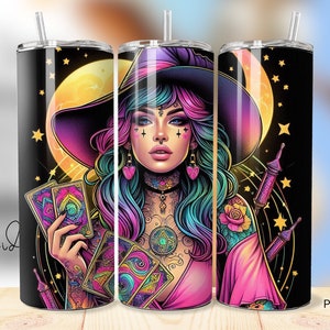 Tattoo Girl Becher Designs - 20 Unzen Becher Vorlagen Design Wraps - Sublimationsdateien für Becher
