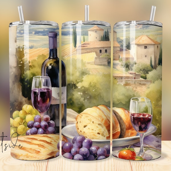 wine vineyard tumbler design - wine sublimation files for tumblers - sublimation designs wine and vinyards - tumbler wraps sublimation