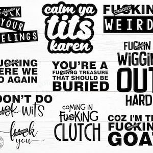 X10 designs - swear svg bundle - mature content - adults svg cut files and sublimation printing - bundle svg cut files silhouette cricut