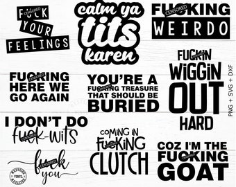 X10 designs - swear svg bundle - mature content - adults svg cut files and sublimation printing - bundle svg cut files silhouette cricut