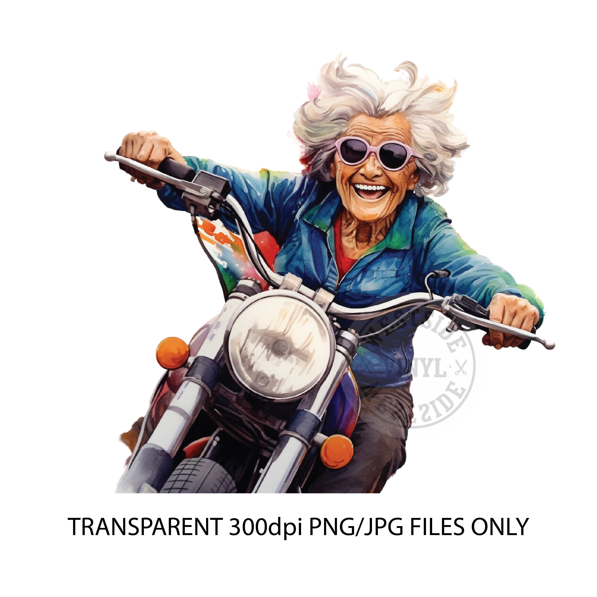 Old lady on motorcycle hotsell