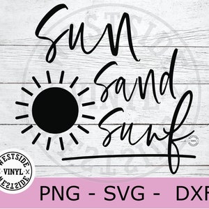 SURF SVG - geschnittene Dateien - svg surfen - svg - digitale Downloads - Sonne svg - Sand svg - Strand svg Strandschnittdateien Cricut - digitale Downloads Strand