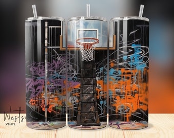 Fondo para vaso de baloncesto - Archivos de sublimación para vasos - Diseños para plantillas de vasos de 20 oz - Diseño de sublimación de baloncesto