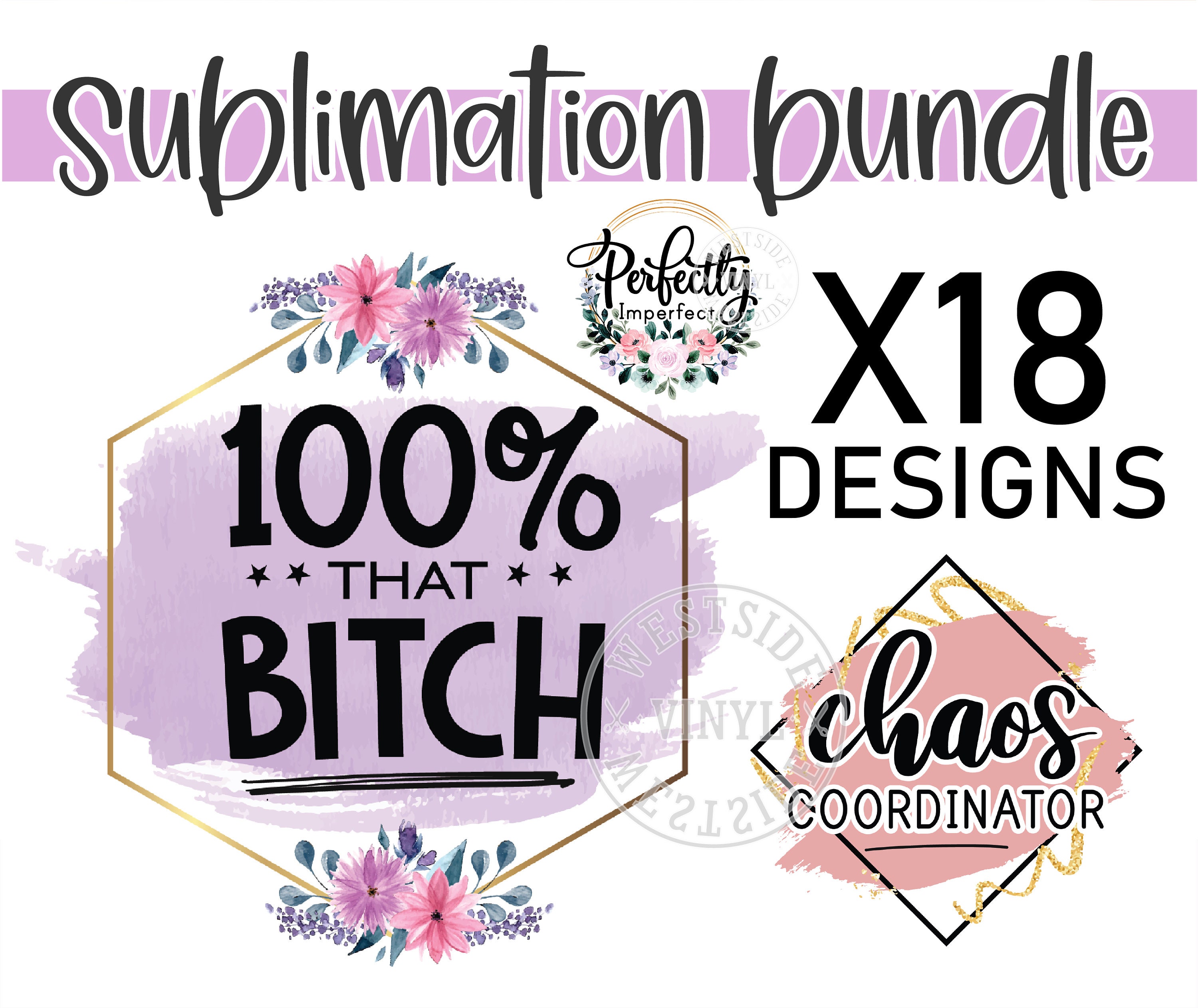 PNG BUNDLE X18 - sublimation designs - png file - watercolour png file - mug files - sublimation file - sublimation printing png - swear png