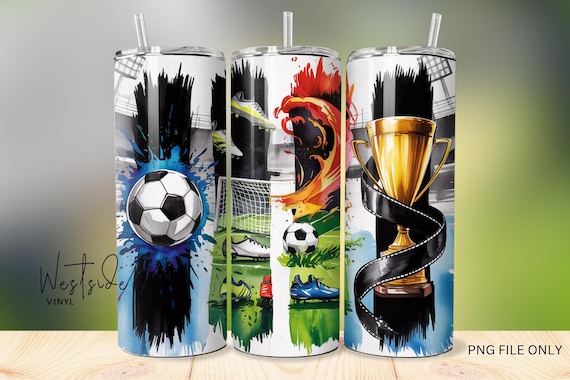 Soccer design tumbler wrap - design for soccer tumblers png file only digital download only