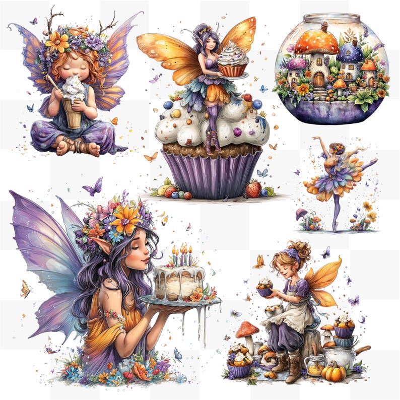 Fairy Clipart for Designs - Cute Fairies Clipart Bundle Sublimation ...