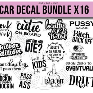 SVG BUNDLE X16  - svg bundle - car decals - car decal svg files - svg files car - svg decals - novelty svg - svg downloads - bundles svg