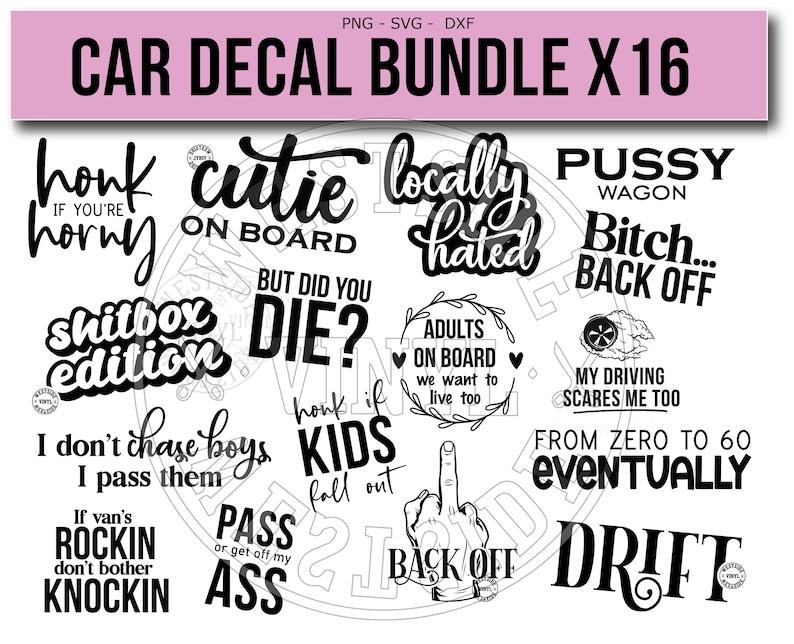 Svg Bundle X16 Svg Bundle Car Decals Svg Decals Novelty Svg Svg Files