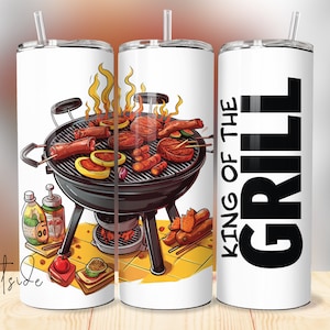 king of the grill tumbler design - tumbler sublimation files - barbecue design tumblers - 20oz tumblers templates designs - sublimation file