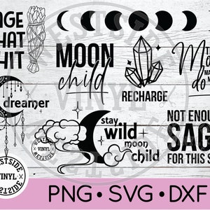 SVG BUNDLE HEXE - SVG Hexe Bundle - SVG Silhouette - Mond SVG-Datei - SVG - Neuheit SVG - SVG Download - Hexensocke - Salbei
