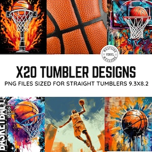 20 Basketball tumbler designs - 20oz tumblers templates design wraps - sublimation files for tumblers