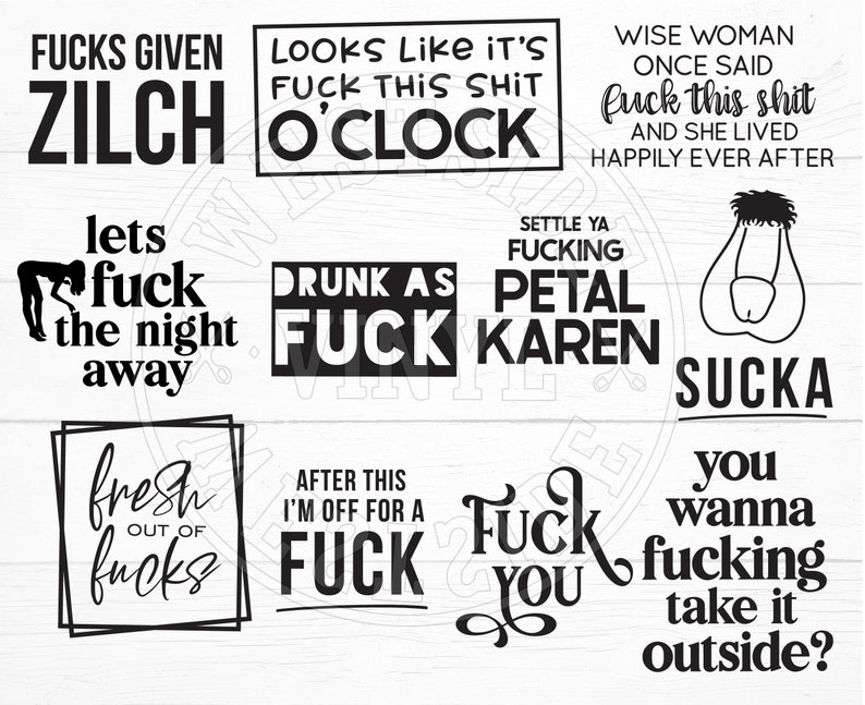 X7 BUNDLES SWEAR SVG - fichiers svg fichier svg drôle - svg - nouveauté svg - téléchargement svg - adultes svg - grossier svg - salope svg - bundle svg image 4