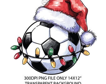 Soccer ball christmas sublimation file - christmas soccer -  sublimation designs for print christmas designs clipart commercial use