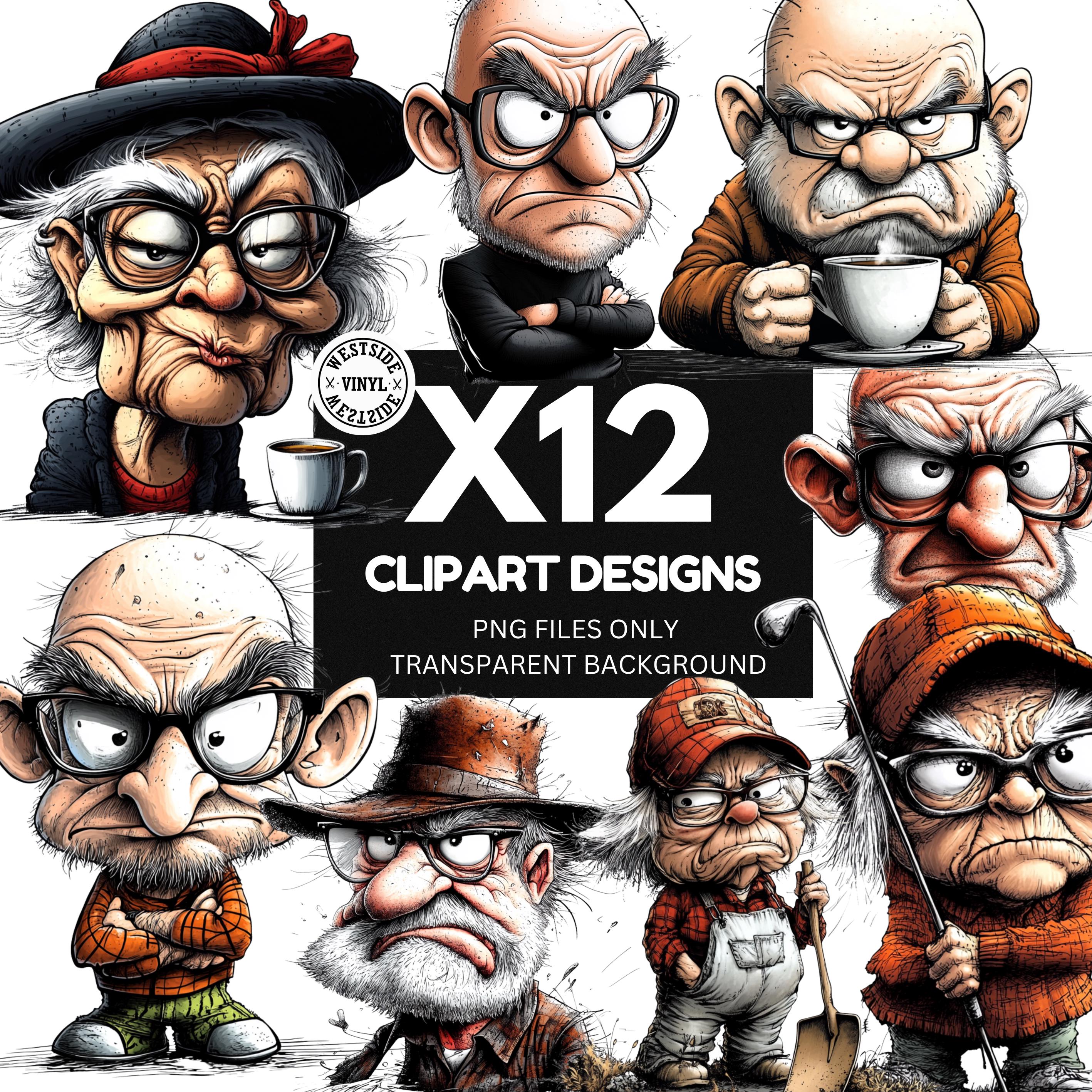 Pinterest Old Grumpy Grumpy Old Man Clipart - Grumpy Oldies Designs for Commercial Use ...