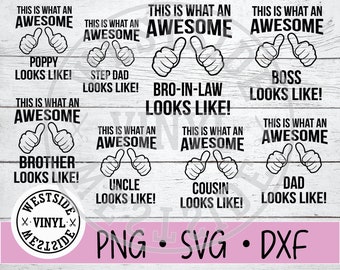 DUIMEN OMHOOG X13 SVGS - svg-bestanden - zus svg - bundel svg - svg-downloads - zo ziet geweldig eruit - moeder svg - nichtje svg