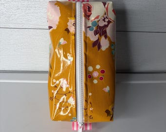Make up loral Oilcloth Dopp Kit Waterproof Cosmetic rectangle zip toiletries Bag