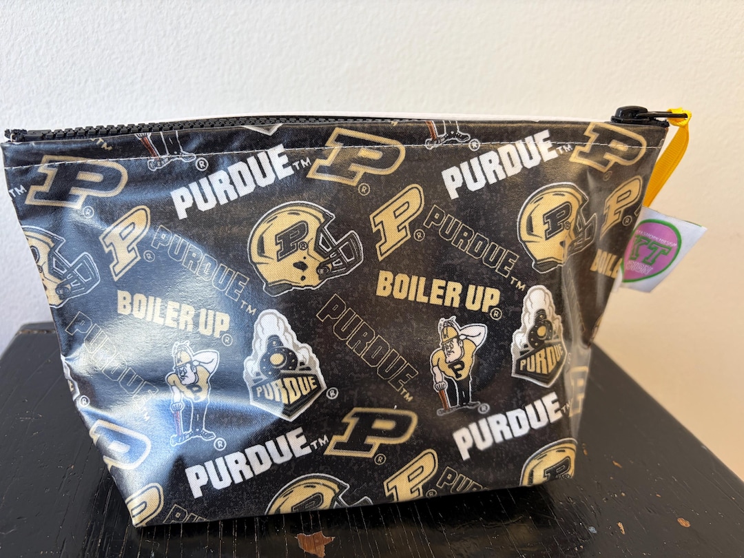 Purdue Boilermakers Zipper Pouch, Waterproof Oilcloth Cosmetic, Make Up ...