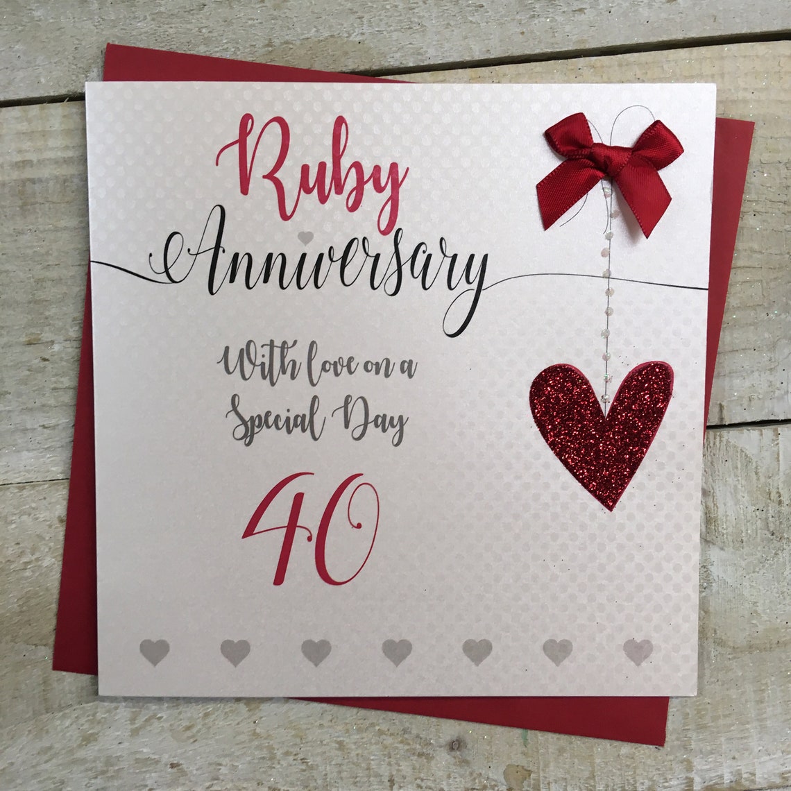 White Cotton Cards To My Husband, Handmade Large 40th - View #8