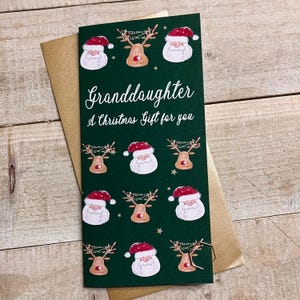 Portefeuille spécial Noël - pour petite-fille, petit-fils, neveu, nièce, filleule, filleul, fils, fille - Money card