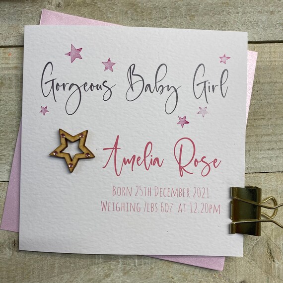 Big Bear & Pink Booties 9 x 6 Granddaughters Christening Day Greetings Card 