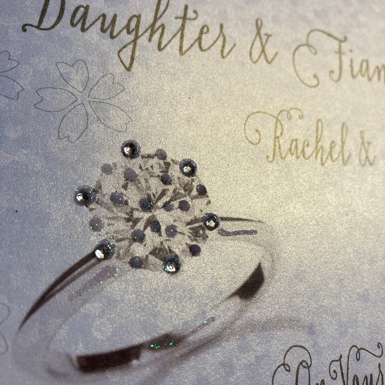 Personalised Son & Fiancée Engagement Card Engagement Ring Design Daughter, Granddaughter, Grandson, Sister, Brother, Goddaughter, Godson, image 7