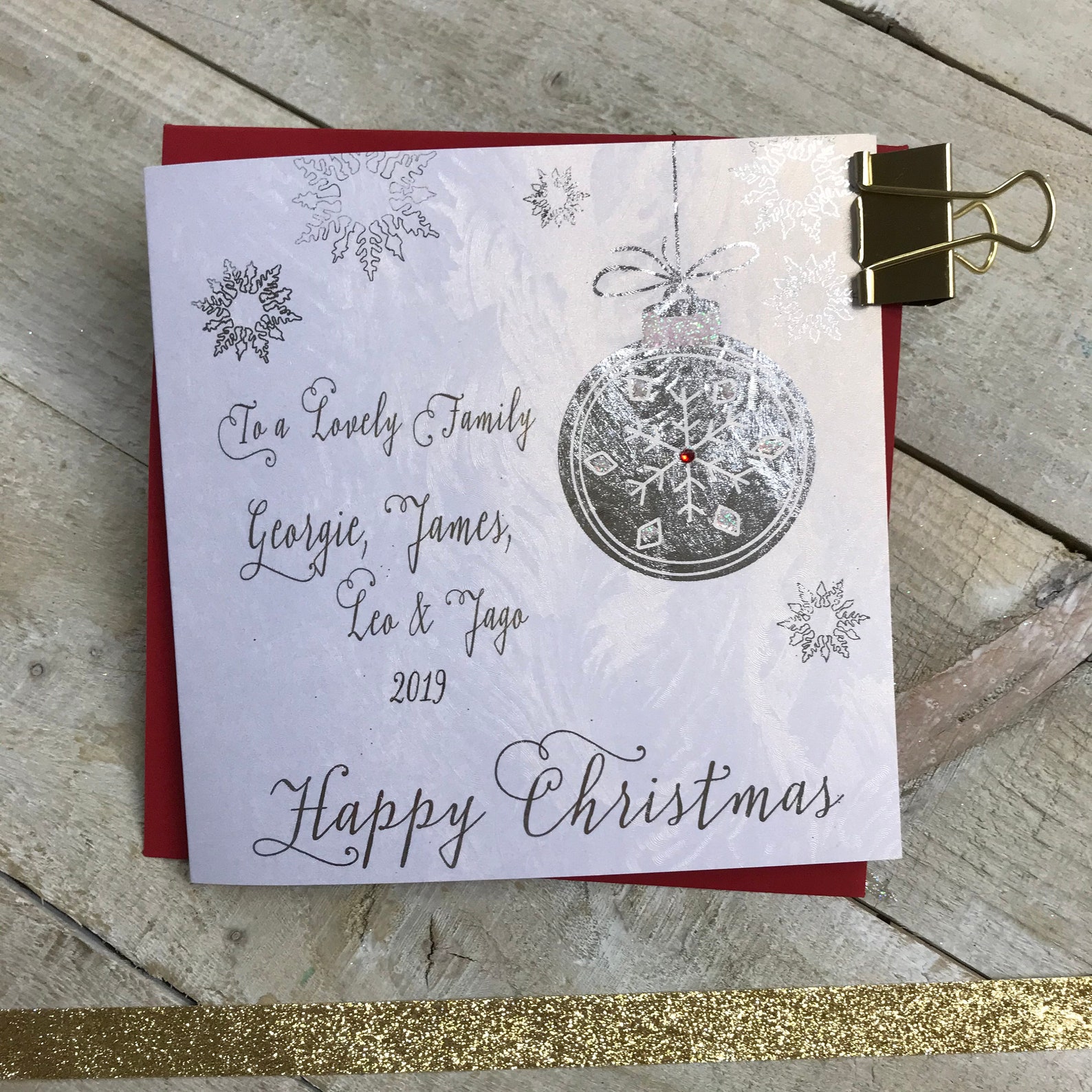Personalised Foiled Christmas Card Husband Wife daughter | Etsy