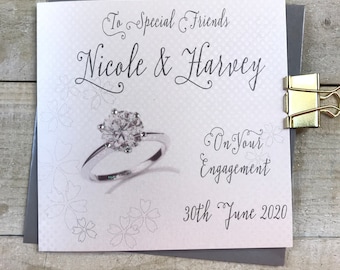 Personalised Special Friends Engagement Card - Daughter Son Engagement Ring Design P153 Best friend, special couple, you’re engaged!