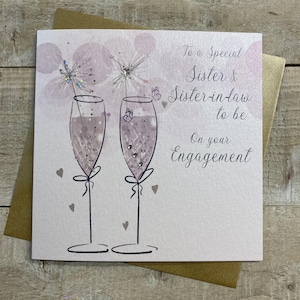 Belle-soeur et future belle-sœur / Fiancée (femme) Fiançailles ou mariage ou anniversaire de mariage faits main du même sexe, carte de 2 FEMMES