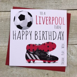 Tarjeta de cumpleaños de fútbol del Liverpool Football Club FFP7 - Football Crazy