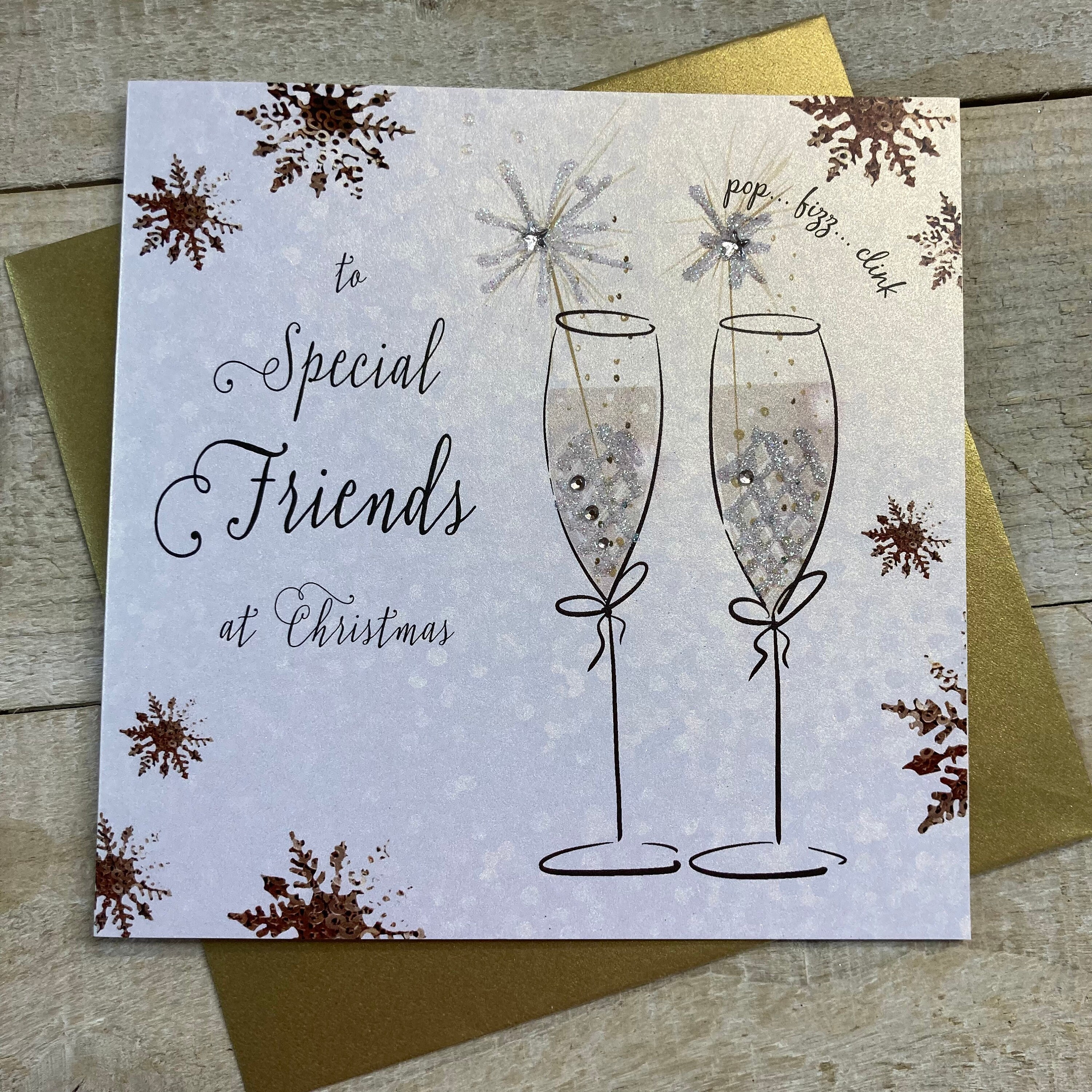 Jonny Javelin Special Friend Christmas Card - Hot Chocolates And Biscuits Embossed With Foil And Flitter Details - View #7