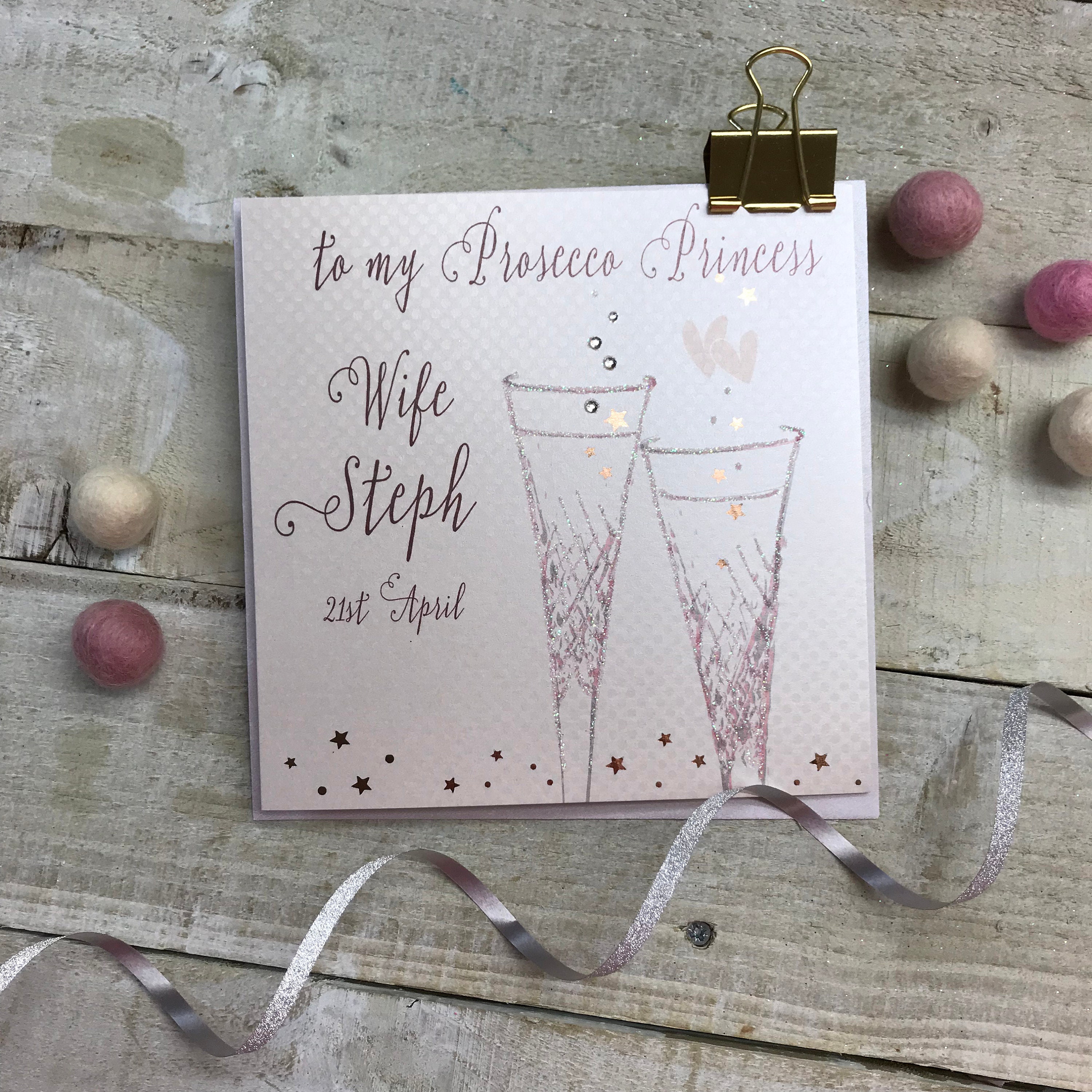 Personalised Prosecco Princess Card P19 8w Wife Bespoke Etsy Personalised Prosecco Princess Card P19 8w Wife Bespoke Etsy
