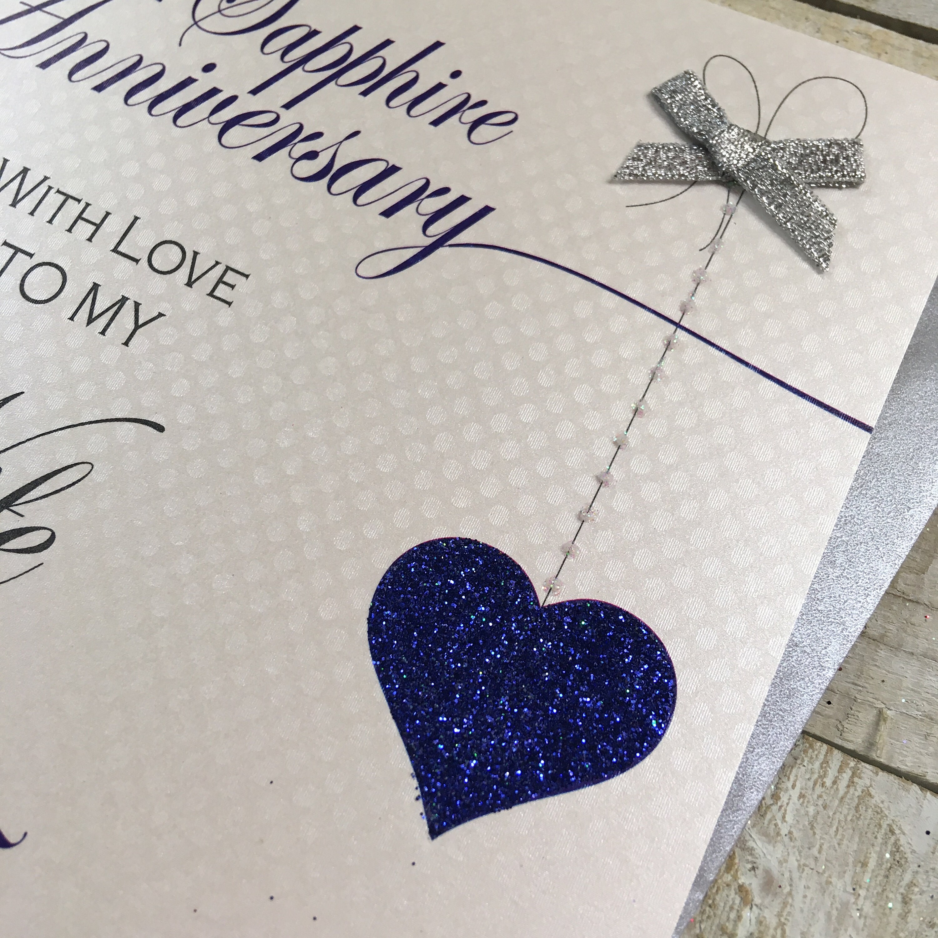 Sapphire 45th Anniversary Card for Grandparents Husband Wife Mum & Dad ...