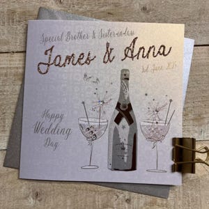 Bruder & Verlobte oder Schwester und Verlobte Karte - Verlobungsring Design personalisierte handgemachte Karte Sohn Tochter Enkelin Enkelin Enkel