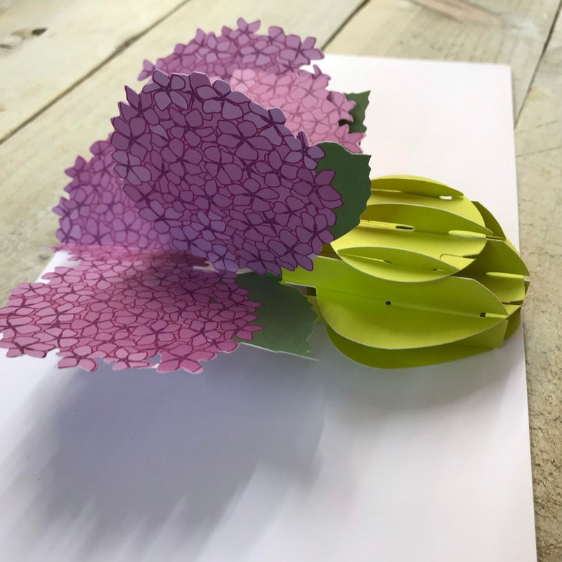 Hydrangea Pop up Card - Etsy
