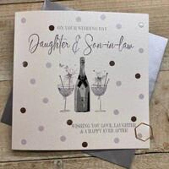 White Cotton Cards Bride & Groo To A Special Son & Daughter-in-Law Day