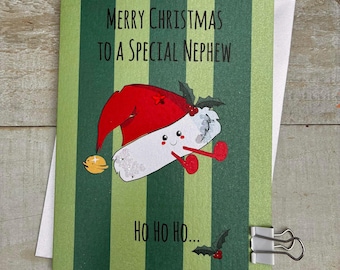 Mum, Dad, Daughter, Son, Brother, Sister, Husband, Wife, Niece, Nephew, Granny - Cute Character Christmas Card - Doodlebugs, cute food