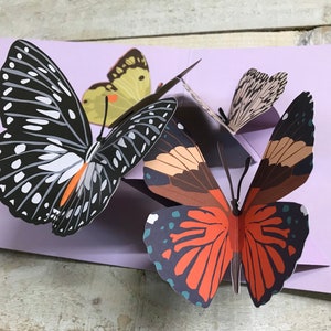 Pop up card - 4 flying Butterflies design by 2ToTango