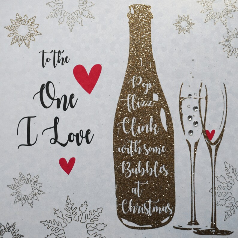 One I Love, Partner Handmade Special Christmas Card With 2 Robins, Deer