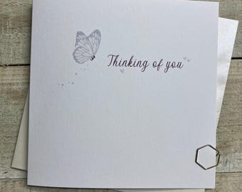 Sympathiekaart - verlies van vader, verlies van moeder, medeleven Handgemaakte kaart - condoleancekaart - in liefdevolle herinnering aan kaart, ik denk aan je, verlies van je