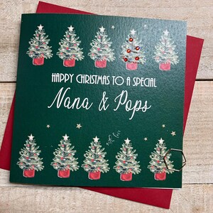 Urgroßeltern, Nana & Papa, Oma und Papa, Uroma / Oma Handgemachte Weihnachtskarte - für besondere Urgroßeltern