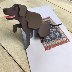Pop Up Karte - Schwarzer Labrador oder Dackel Design von 2ToTango