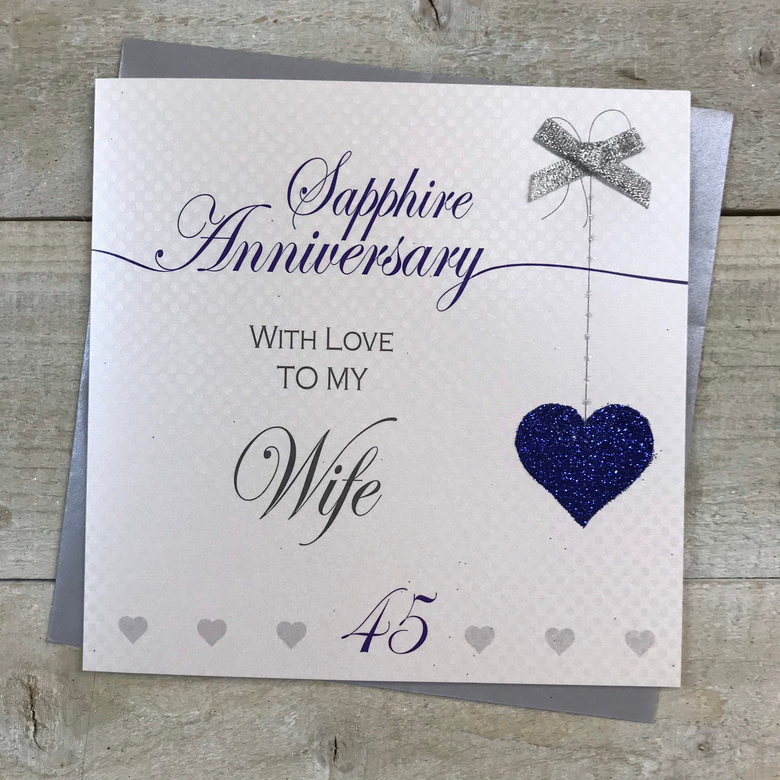 Sapphire 45th Anniversary Card for Grandparents Husband Wife Mum & Dad ...