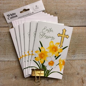 PACK OF 6 Special Easter card - eggs, cross, cute bunny -  Daughter & son in law, mum, grandson, Easter Blessings, Crucifix, religious cards