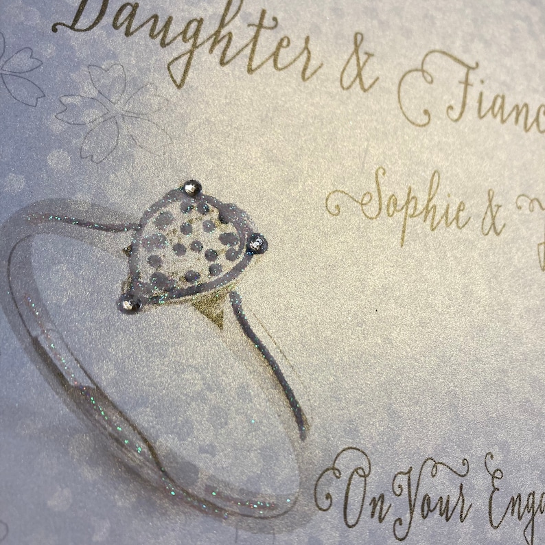 Personalised Son & Fiancée Engagement Card Engagement Ring Design Daughter, Granddaughter, Grandson, Sister, Brother, Goddaughter, Godson, image 8